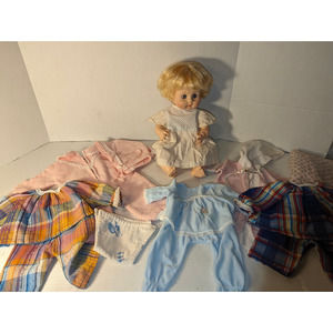 VTG 1960 16" Vogue Baby Ginny Doll Drink Wet Dress' Quilt PJ's Sleeper MUST SEE